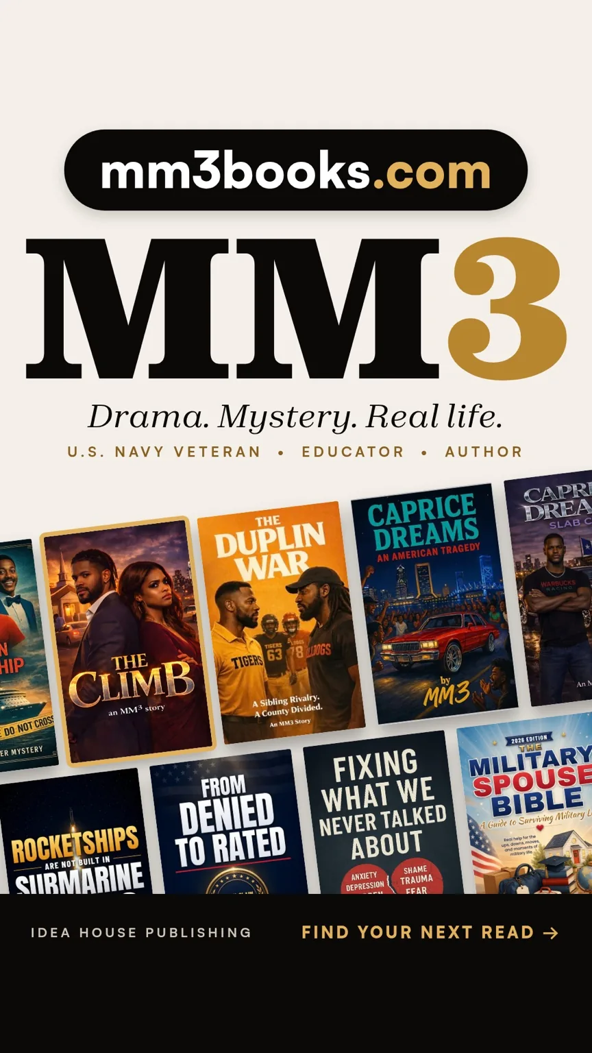 MM3 Books. Drama. Mystery. Real life. U.S. Navy veteran, educator and author. Idea House Publishing.