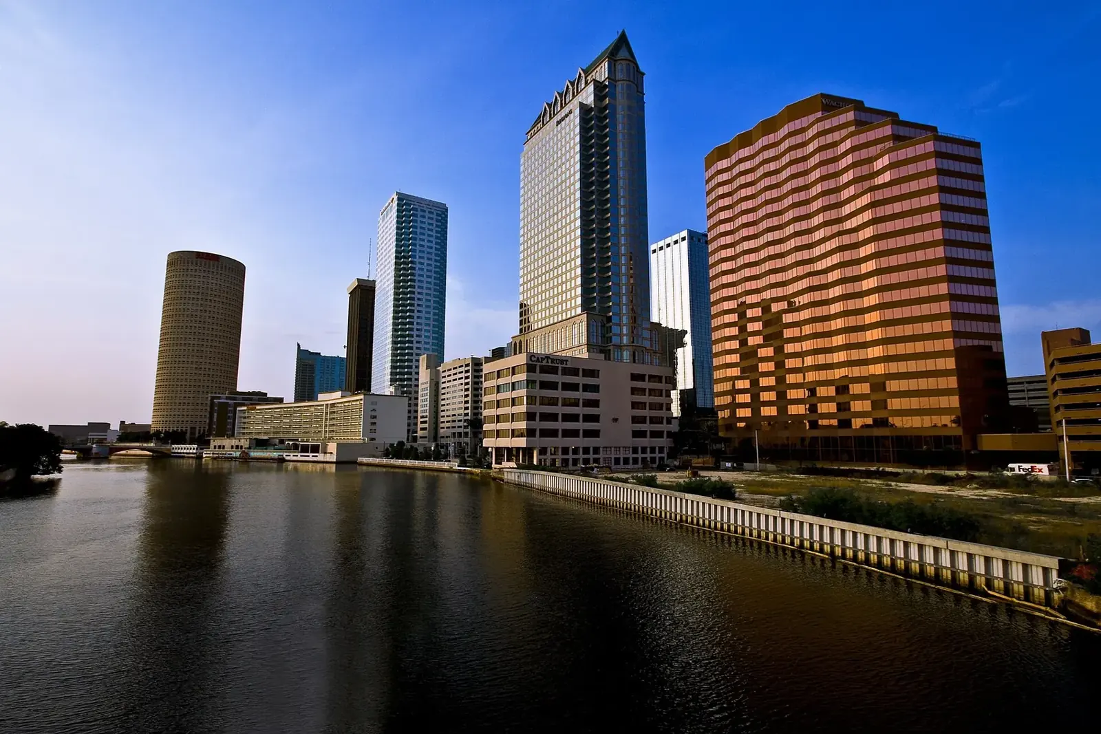 Tampa skyline across the waterfront in Florida
